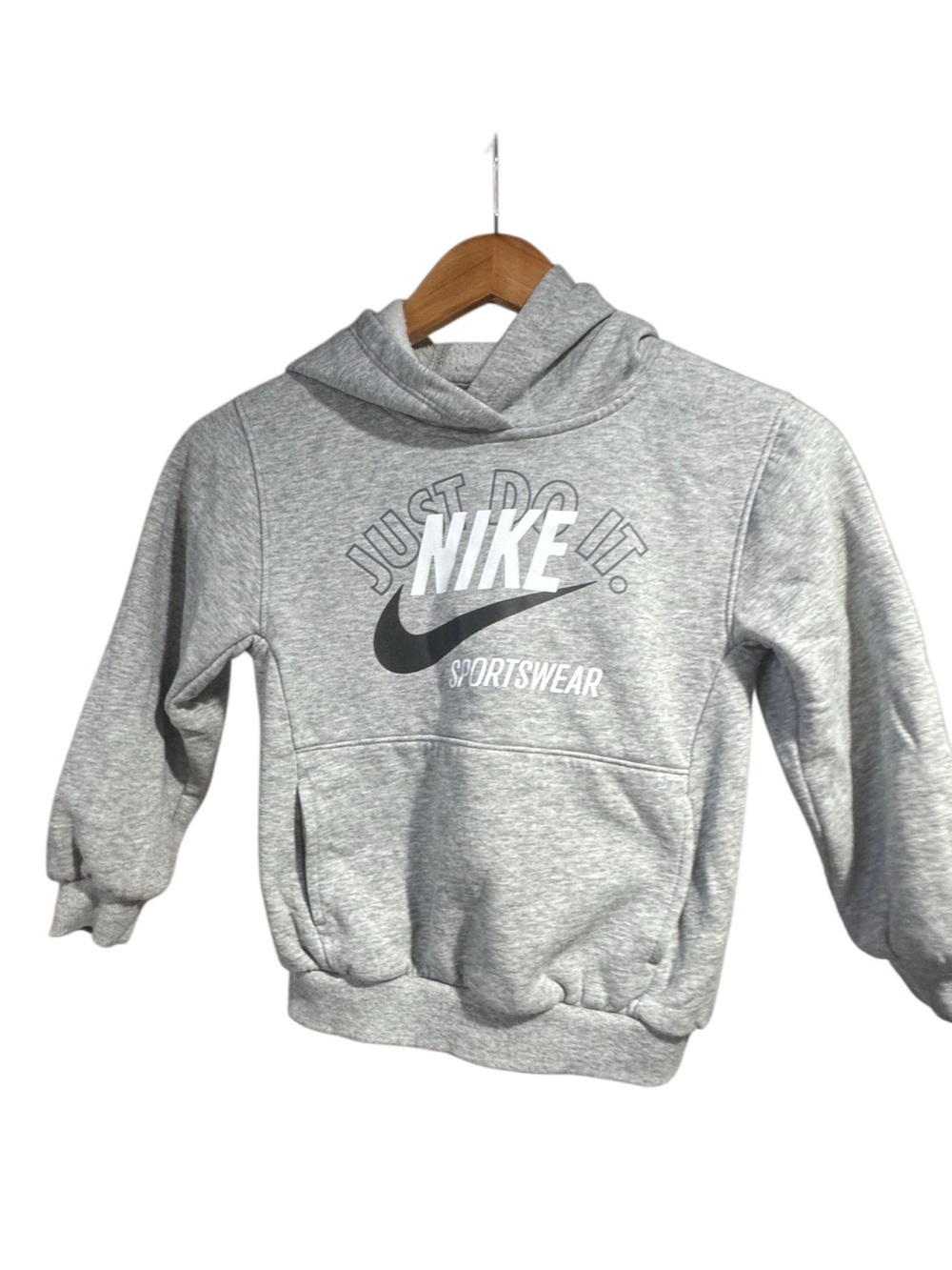 Nike Kids Grey 'Just Do It' Sportswear Pullover Hoodie